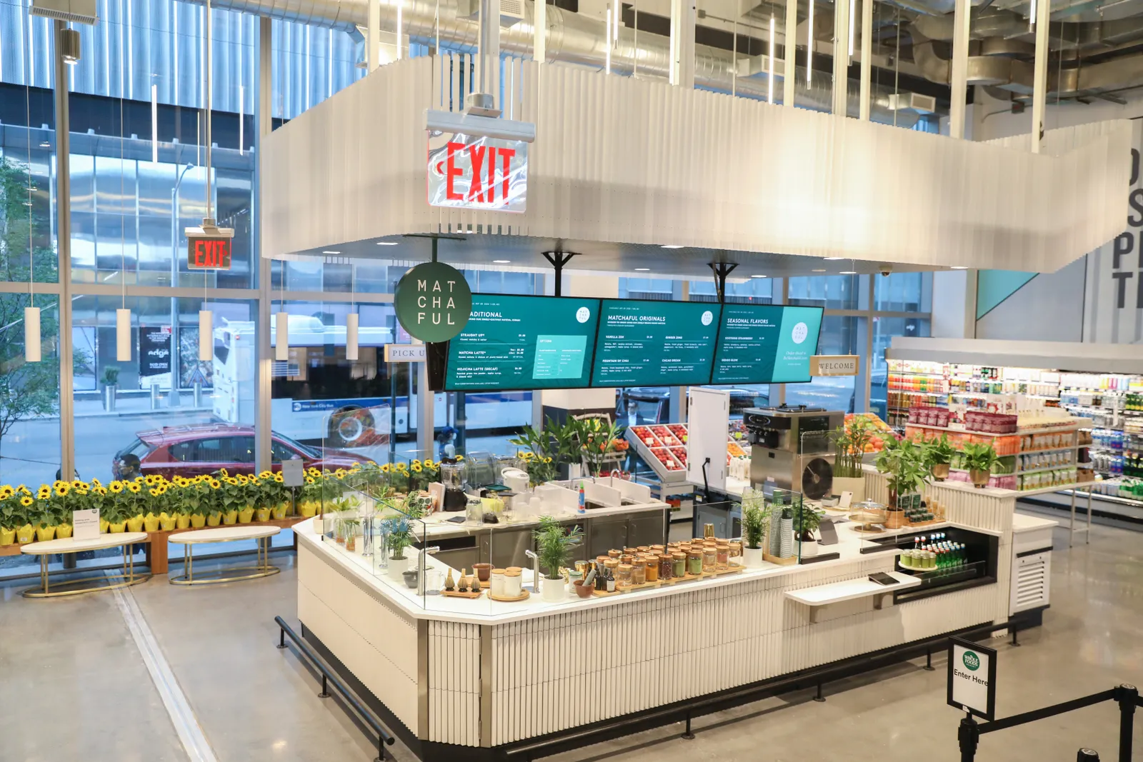 Matchaful coffee bar inside Whole Foods' Manhattan West store