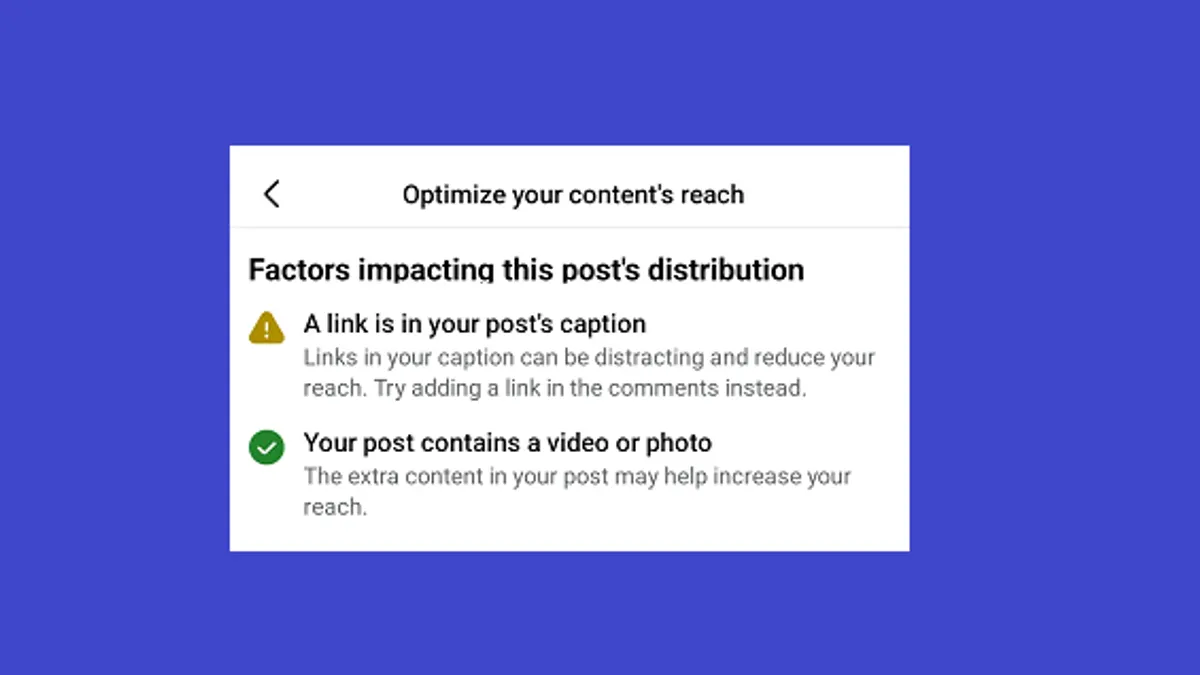 Facebook links in posts