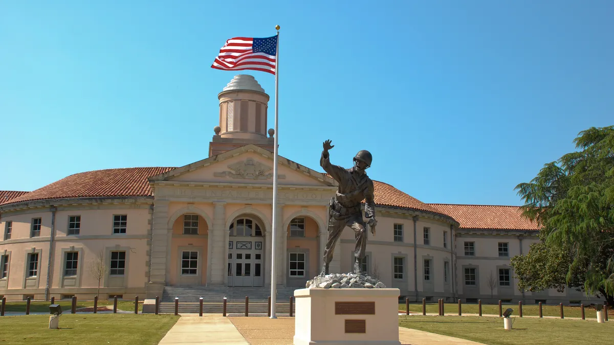 The ‘Follow Me” statue at Fort Benning in Columbus, Georgia.