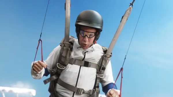 Peyton Manning parachutes in a Bud Light ad