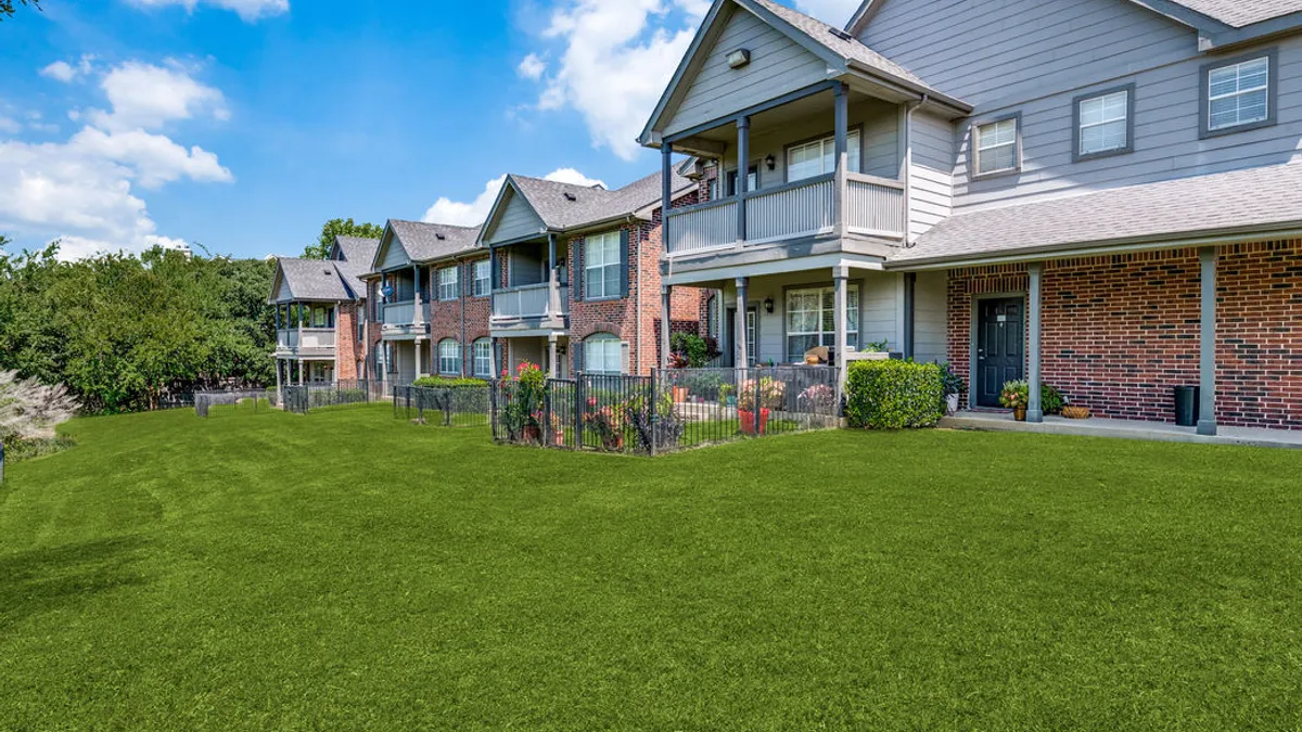 Two-story apartment building.