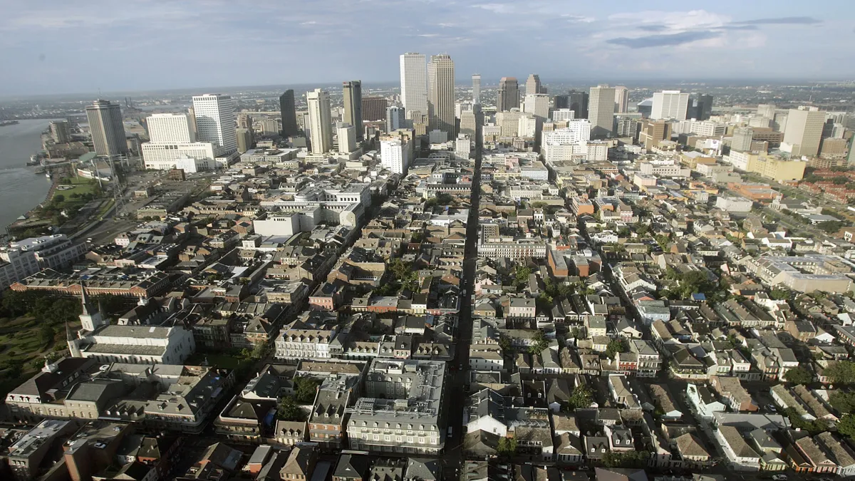 Overhead shot of New Orleans