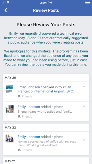 Facebook Identifies Privacy Bug that Switched the Posts of 14 Million Users to 'Public' | Social Media Today