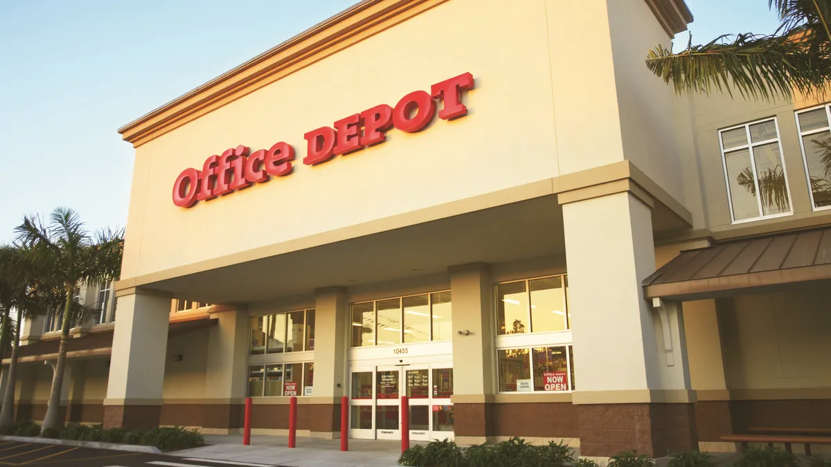 External shot of an Office Depot store.