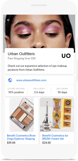 Showcase shopping ads in Google Images
