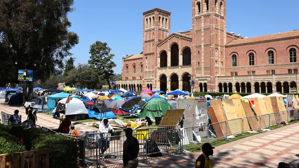 A protest encampment on UCLA's campus.