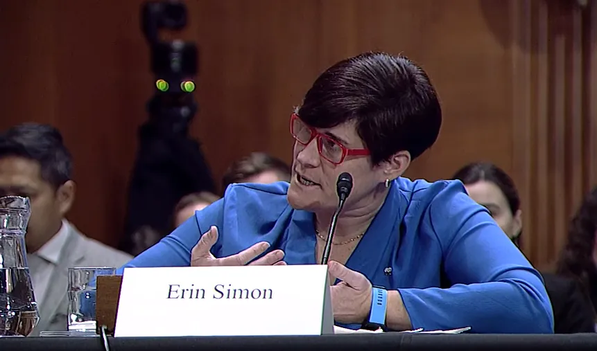 Erin Simon, vice president and head of plastic waste and business at WWF, testifies before the U.S. Senate Committee on Environment and Public Works.