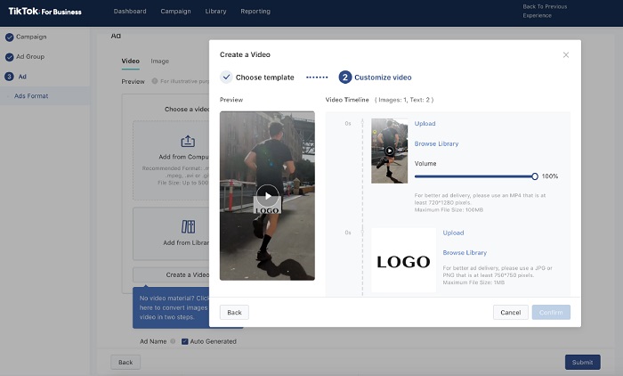 TikTok ad platform