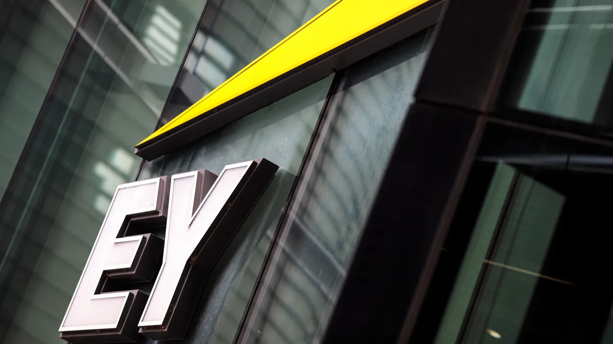 Close-up of EY logo