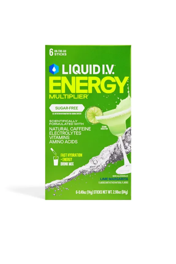 A carton of Liquid IV's Lime Margarita mix in.