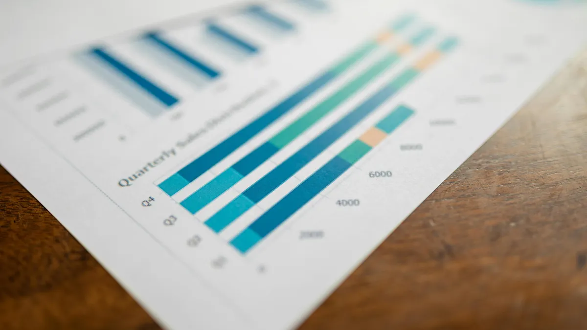 Zoomed in shot of a corner of a data sheet
