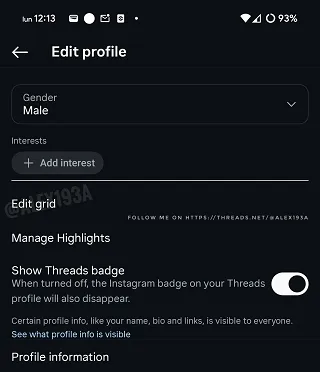 Instagram profile grid editing