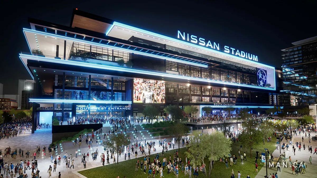 A rendering shows the future New Nissan Stadium in Nashville, Tennessee.