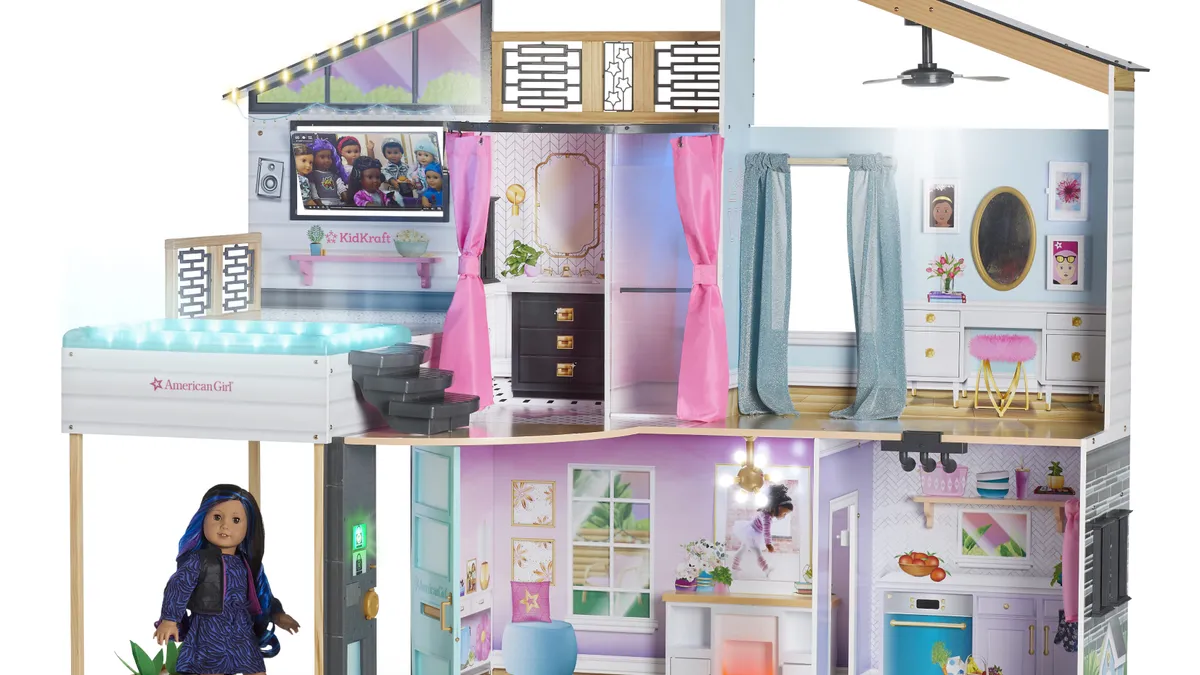 An American Girl Doll and KidKraft partnership of a doll house.