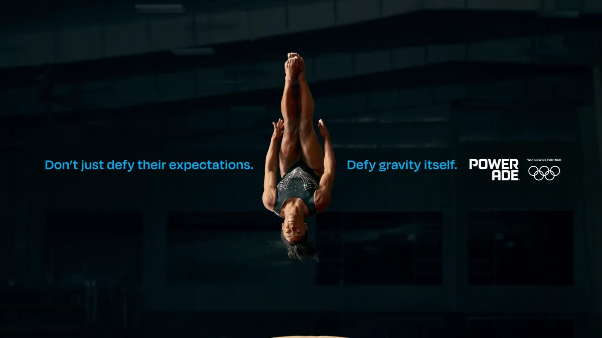 Simone Biles for Powerade's "The Vault" Paris Olympics campaign.