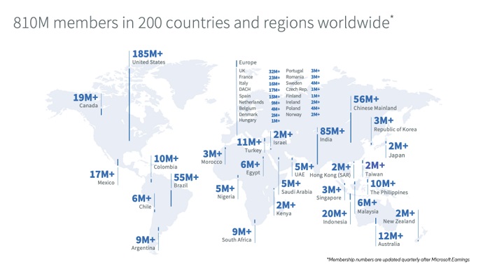 LinkedIn member map