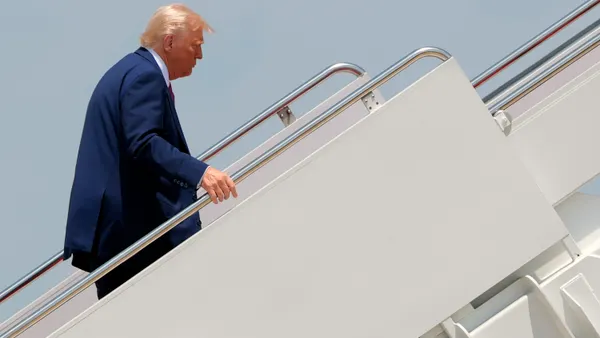 President Donald Trump boards Air Force One on June 10, 2025, in Joint Base Andrews, Maryland.