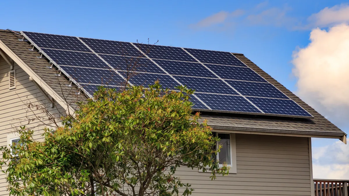 Solar Panels on Roof of Home.