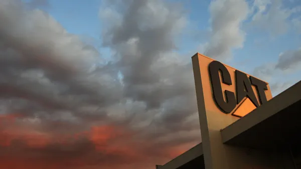 Storm clouds hang in the sky over Quinn Co. Caterpillar on January 26, 2009 in City of Industry, California.
