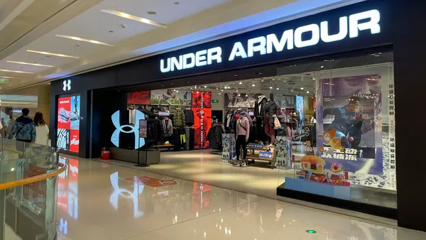 An Under Armour storefront inside a mall.