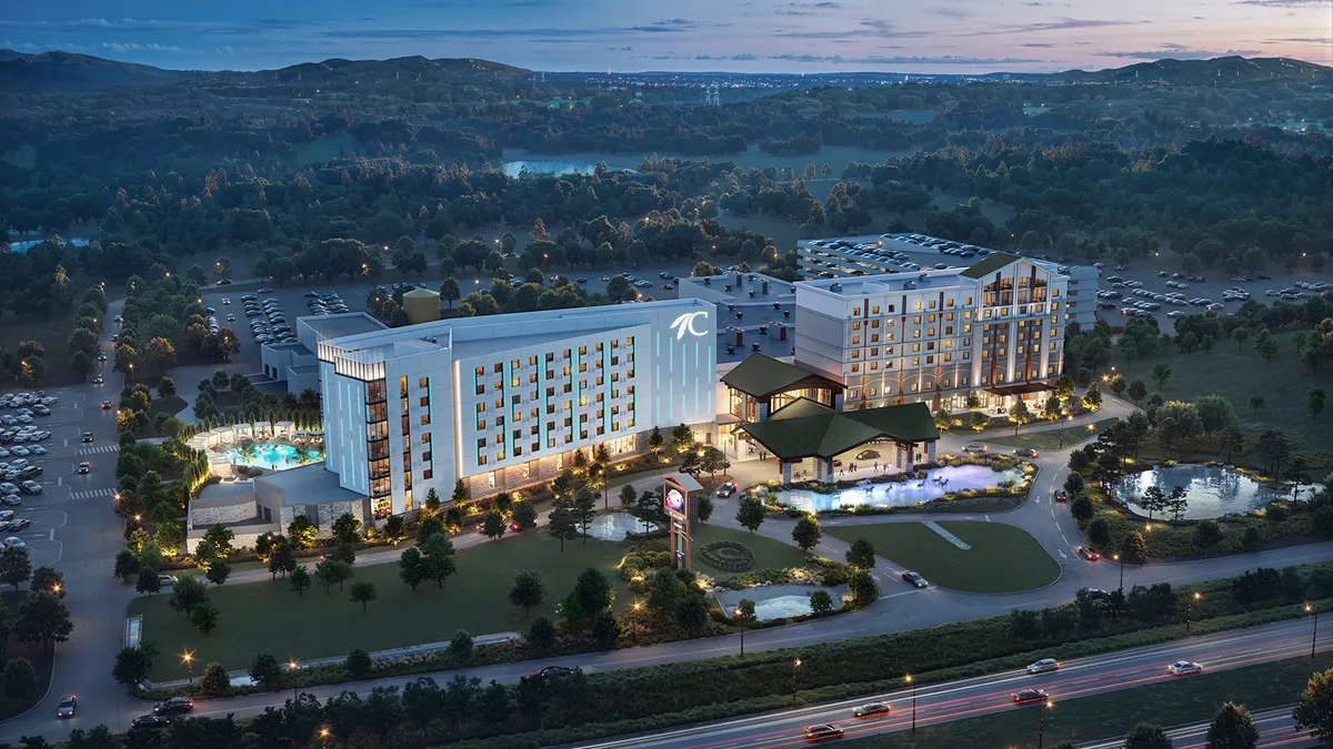 A rendering of the expanded Choctaw Casino & Resort in Pocola, Okla.
