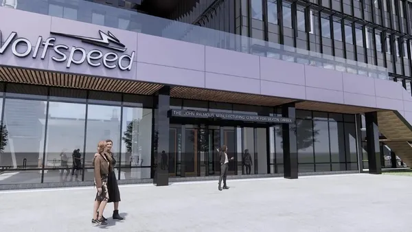 A rendering of Wolfspeed's new materials facility in Chatham County, North Carolina.