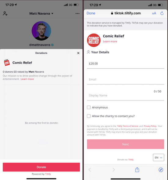 TikTok nonprofits