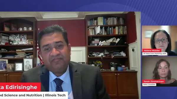 A screenshot of a panel featuring Indika Edirisinghe, Hélène Moeller, Sarah Zimmerman.