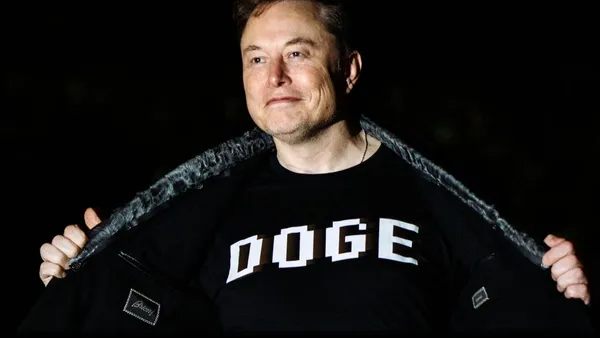 Elon Musk wears DOGE T-shirt to White House