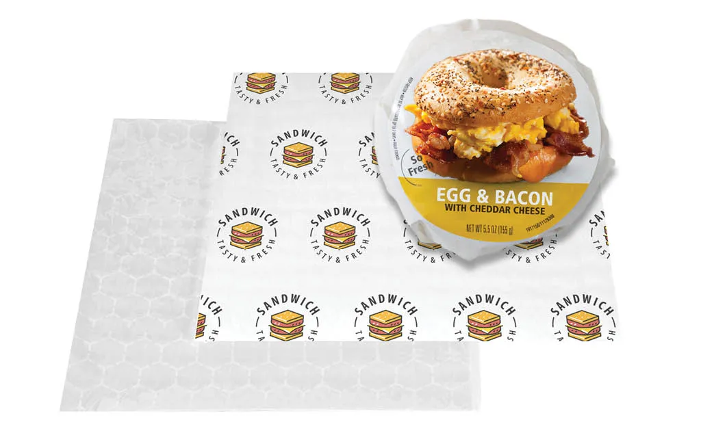 Novolex's new food wrapper with a sandwich.