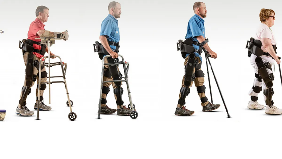 People using an indego exoskeleton