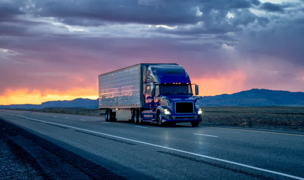 Truck on highway