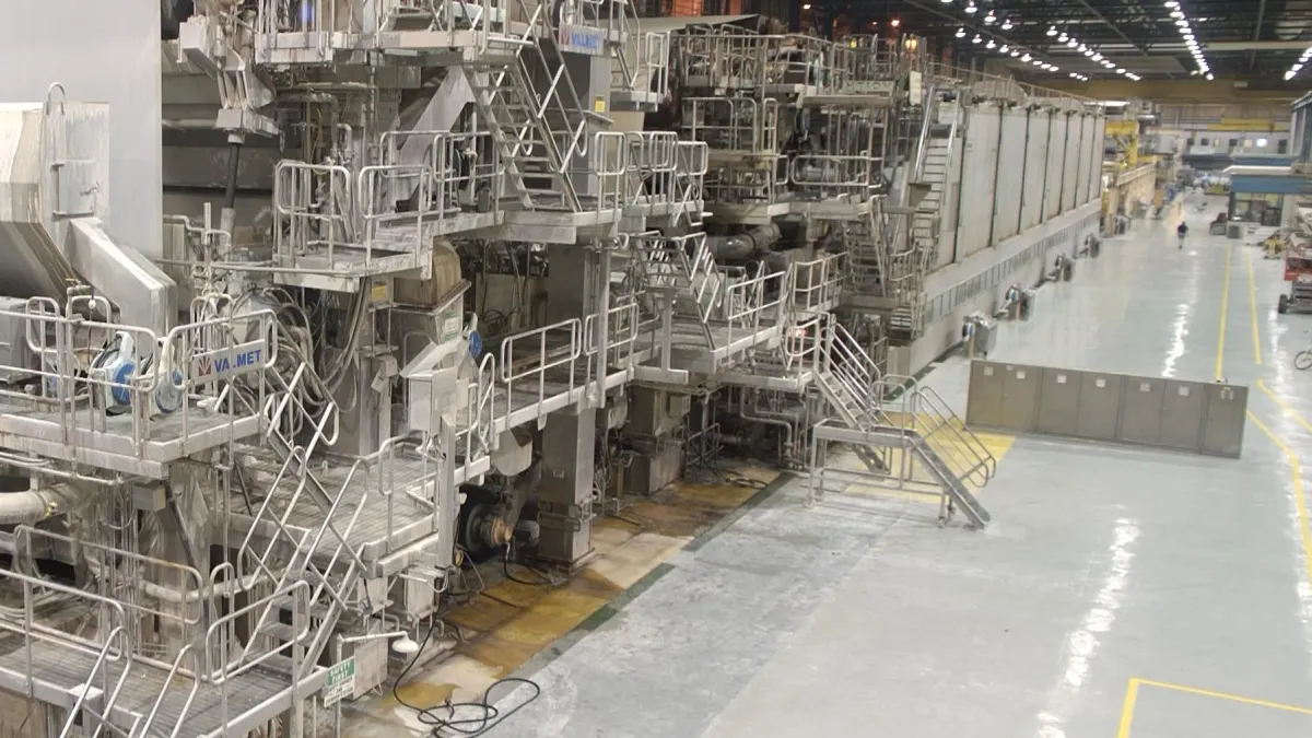 An interior view of an industrial facility's production equipment.