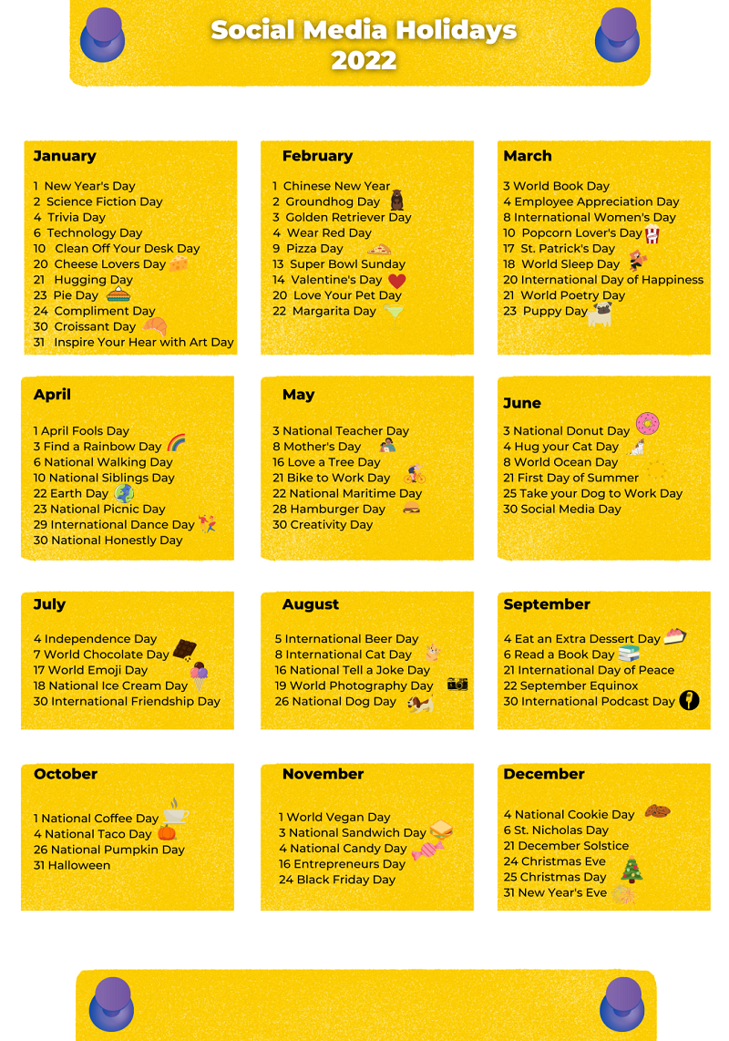 Social media holidays listing
