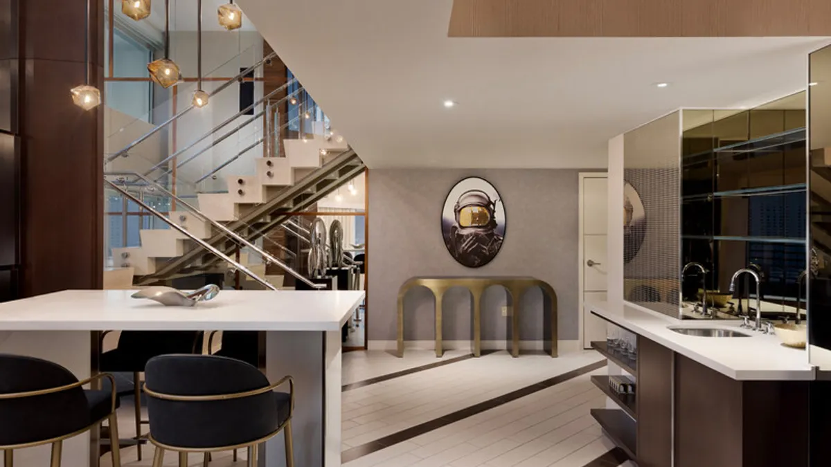 The interior of a redesigned suite at MGM Grand in Las Vegas.