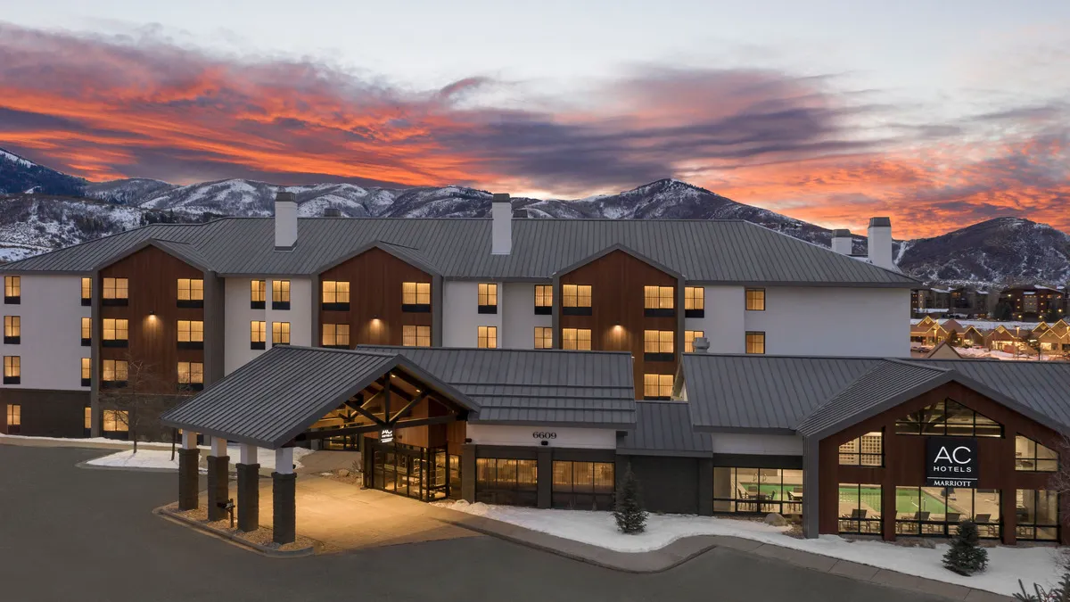 The exterior of AC Hotel by Marriott in Park City, Utah.