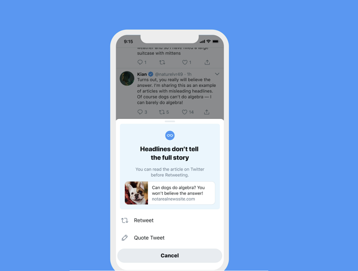Twitter article prompt