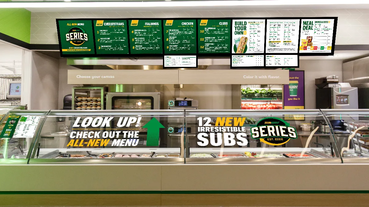 A promotional image for Subway's new menu