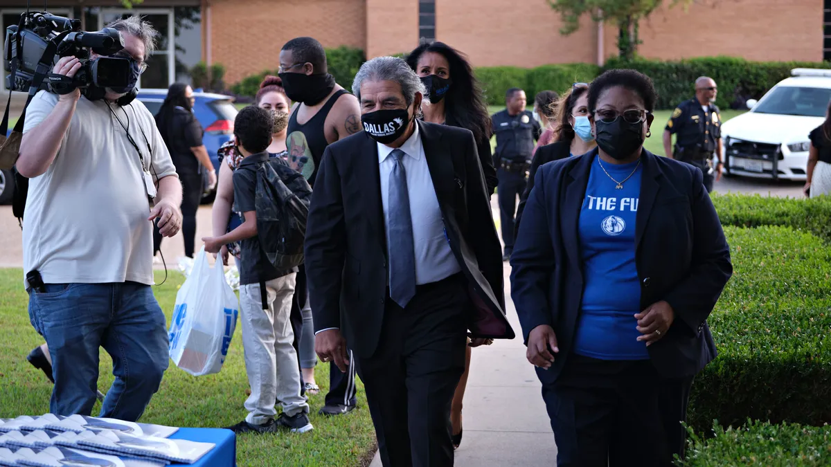 Dallas ISD Superintendent Michael Hinojosa engaging the school community during the COVID-19 pandemic