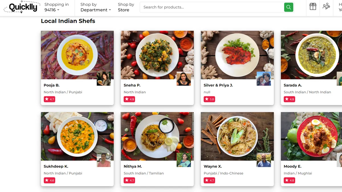 Shef home cooks available on Quicklly