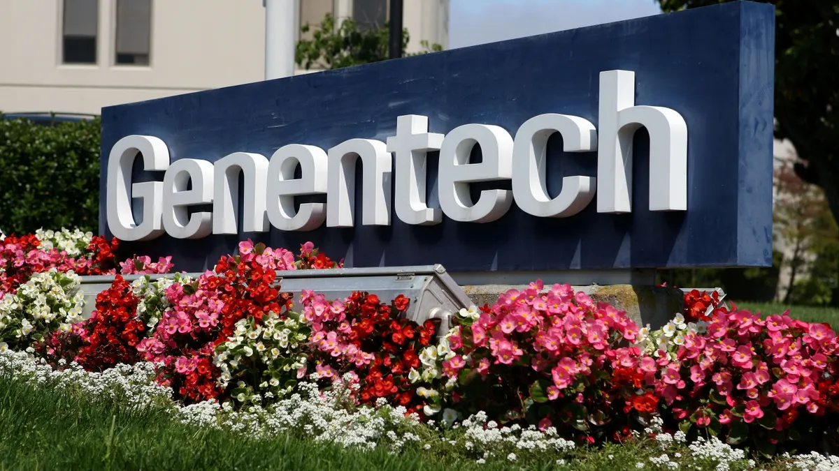 A Genentech sign in front of its headquarters in South San Francisco, California.