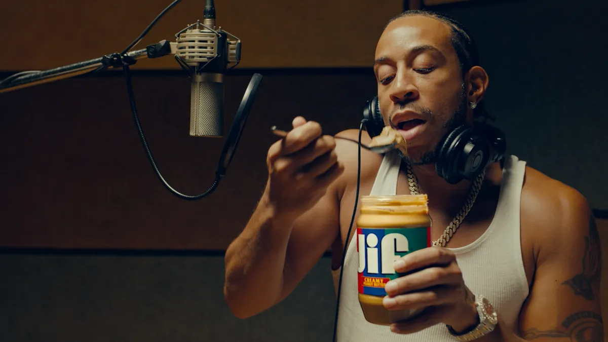 Ludacris stars in Jif's new ad campaign retrieved by Marketing Dive on Aug. 13, 2021