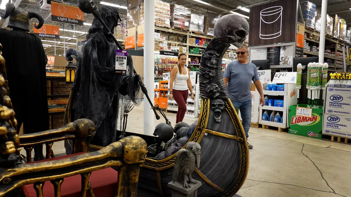 A Halloween display in Home Depot