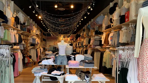 The interior of a Brandy Melville store.