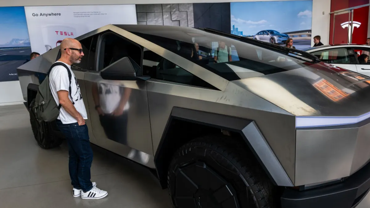 Shopper Tesla Cybertruck New York