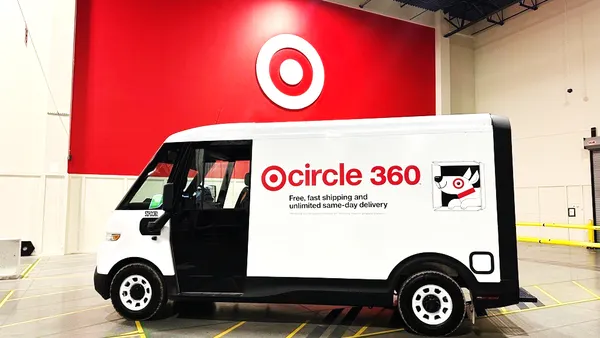 A Chevrolet BrightDrop van featuring Target Circle 360 branding.