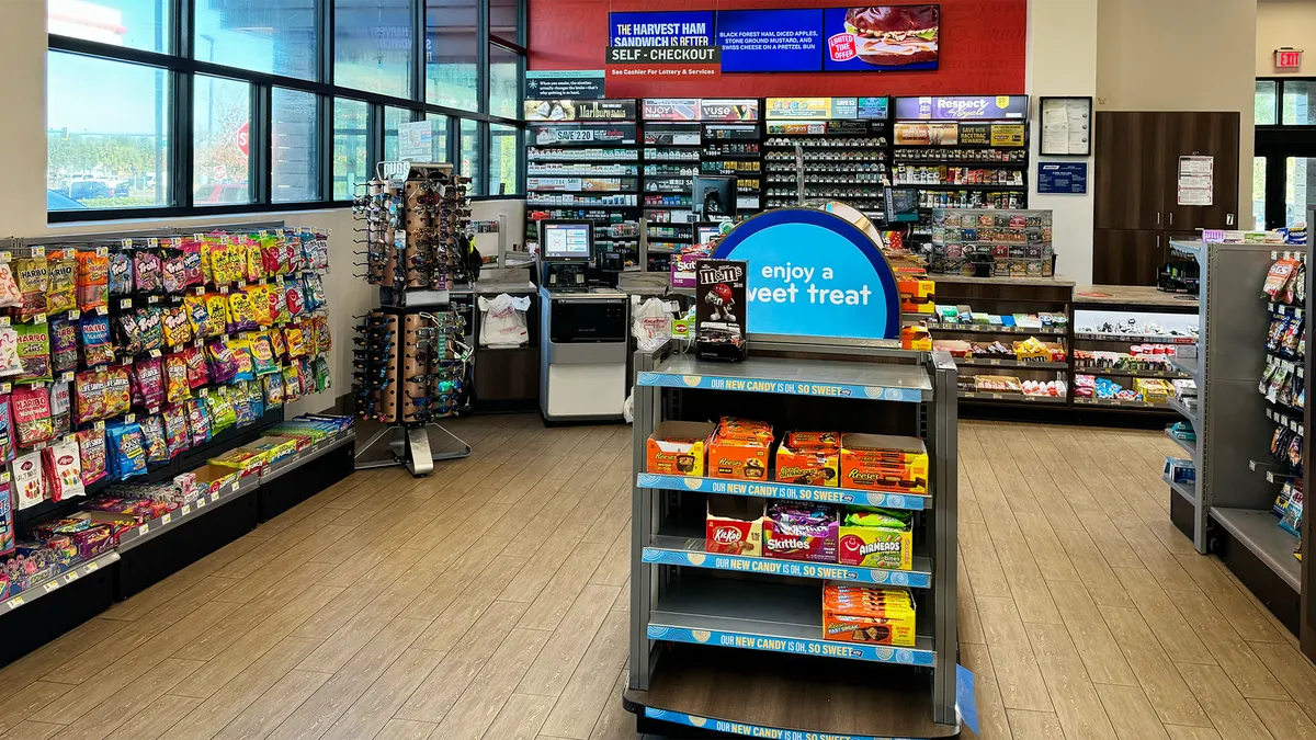 Picture of store with products in shelves