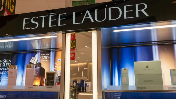 An Estee Lauder counter is seen on the floor of a department store in Brooklyn on February 05, 2025 in New York City.