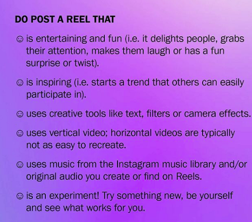 Reels tips