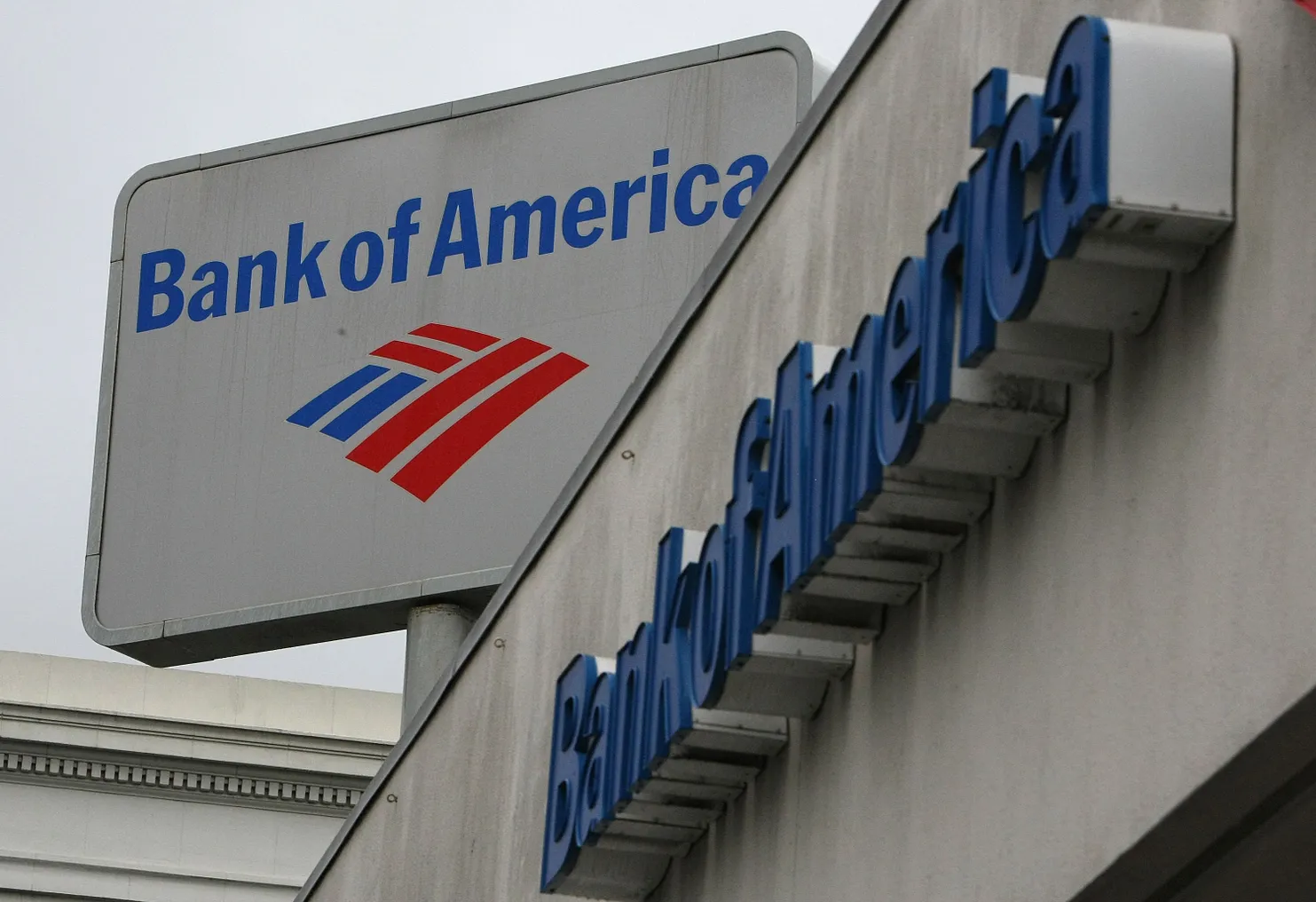 The Bank of America logo is displayed on the side of a Bank of America branch office January 20, 2010 in San Francisco, California.